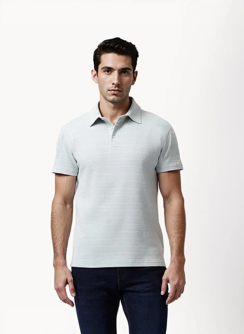 French Connection Textured Button Polo Shirt
